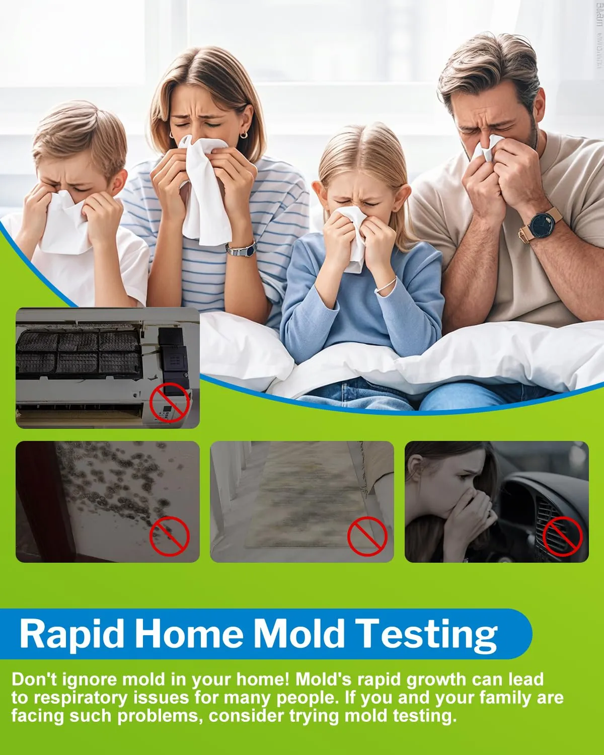 Mold Test Kit for Home - 12 Detection Tests,Mold Test Kit for Indoor Air and Household Surface Detection, Includes Detailed Mold Identification Guide and Free Lab Analysis