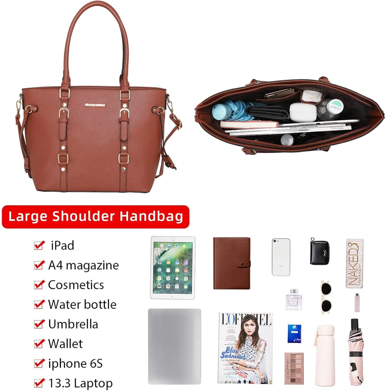 Montana West 3PCS Purses for Women Tote Bag and Wallet Set Shoulder Satchel Handbags