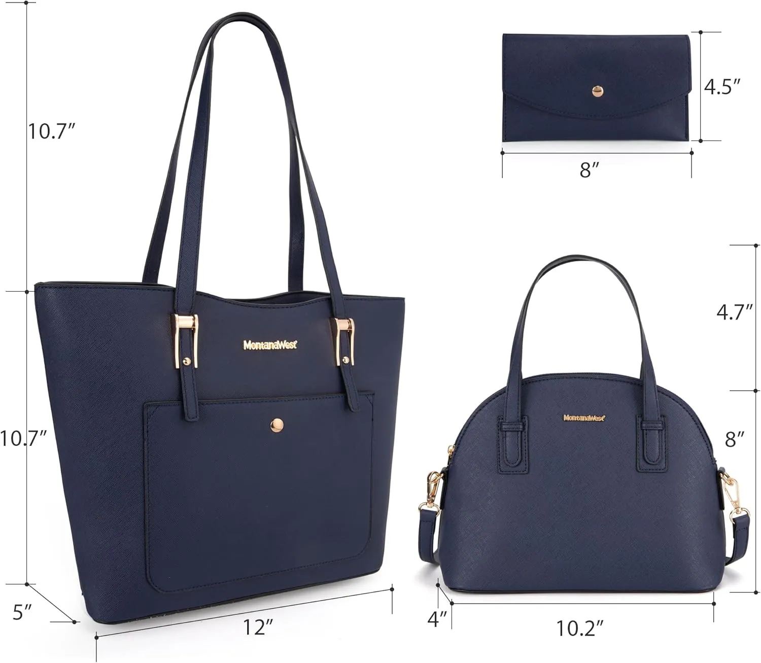 Montana West 3PCS Purses for Women Tote Bag and Wallet Set Shoulder Satchel Handbags