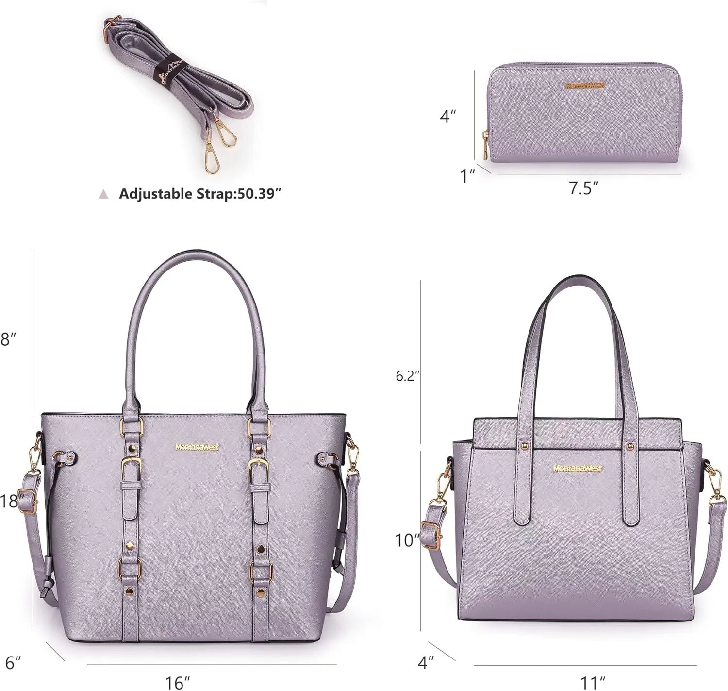 Montana West 3PCS Purses for Women Tote Bag and Wallet Set Shoulder Satchel Handbags