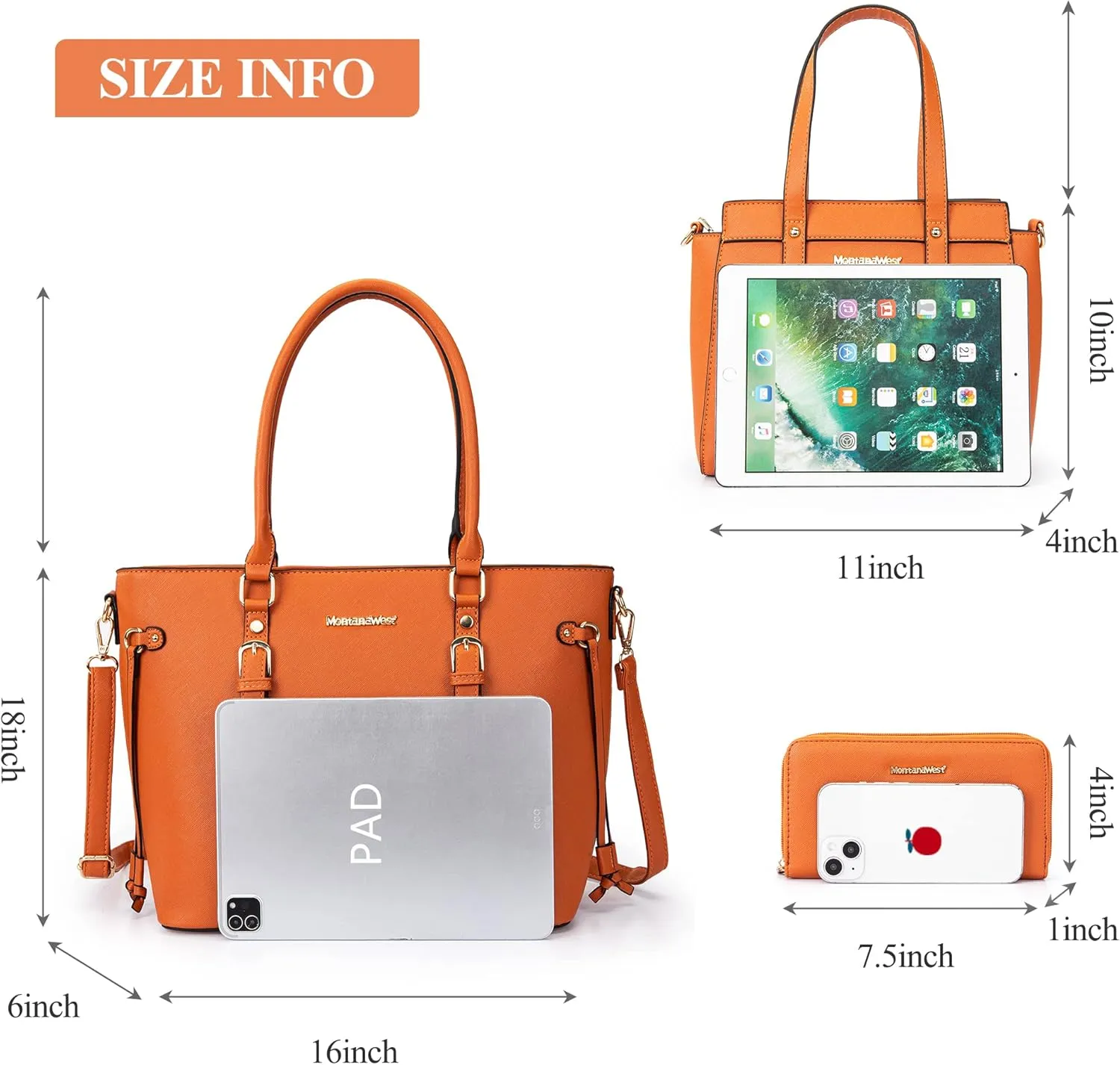 Montana West 3PCS Purses for Women Tote Bag and Wallet Set Shoulder Satchel Handbags