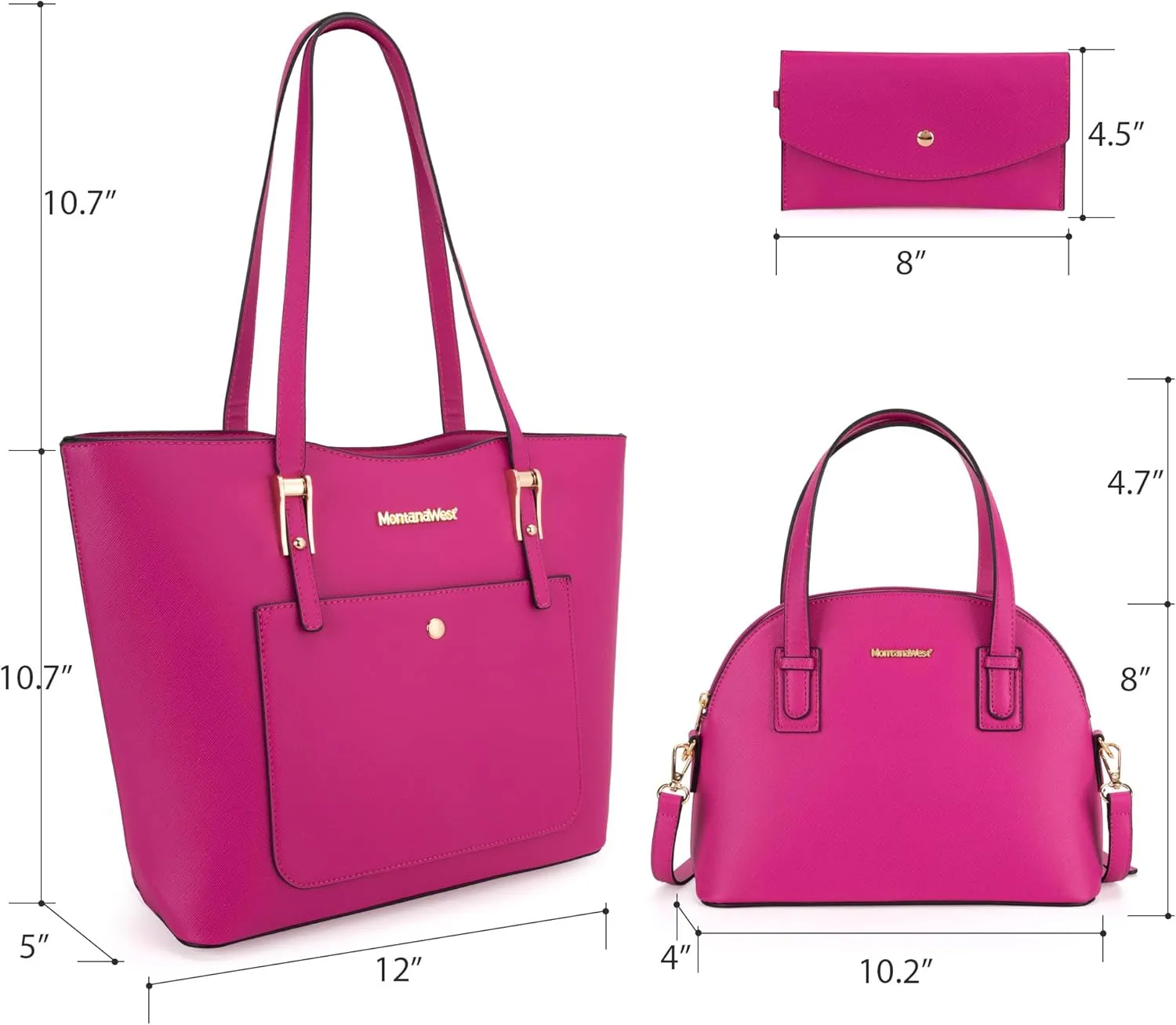 Montana West 3PCS Purses for Women Tote Bag and Wallet Set Shoulder Satchel Handbags