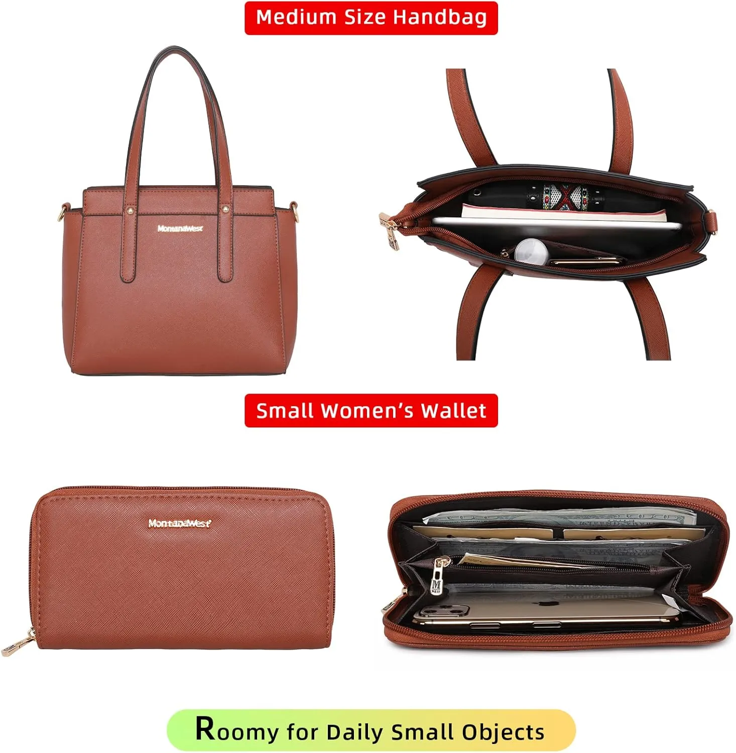 Montana West 3PCS Purses for Women Tote Bag and Wallet Set Shoulder Satchel Handbags
