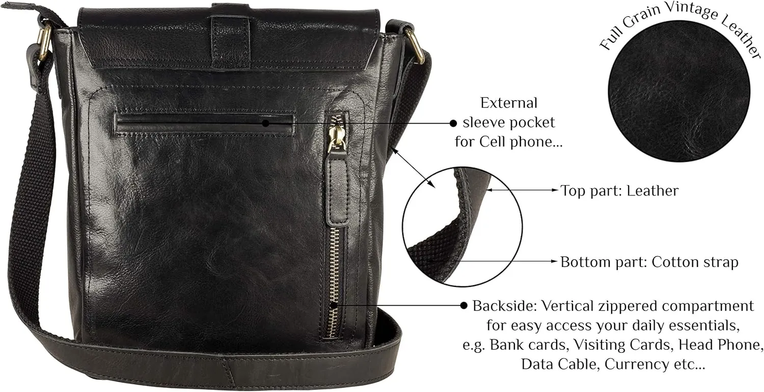 Mou Meraki Genuine Leather Crossbody Purse and Handbags - Crossover Bag Over the Shoulder