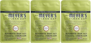 MRS. MEYER'S CLEAN DAY Automatic Dishwasher Pods, Lemon Verbena, 20 Count - Pack of 3 (60 Total Pods)