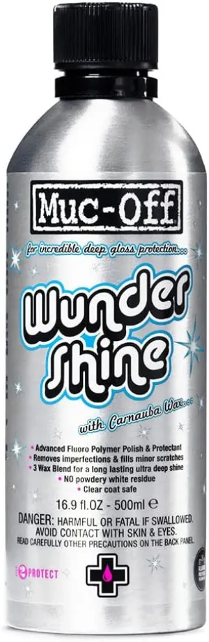 Muc-Off Wundershine, 16.9 fl oz - High-Performance Car Polish, Motorcycle Polisher and Detailer - Bodywork and Metal Polish for Bikes, Motorbikes, Cars