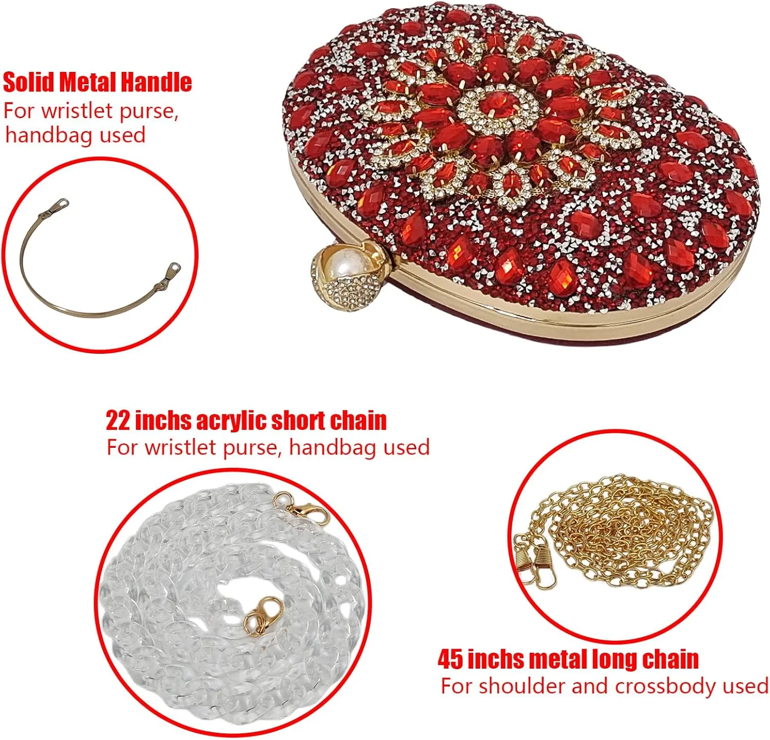 Multicolor Rhinestone Women Evening Clutch Purse Bridal Sparkly Diamond Bag Crystal Handbags Prom Wedding Cocktail Purse