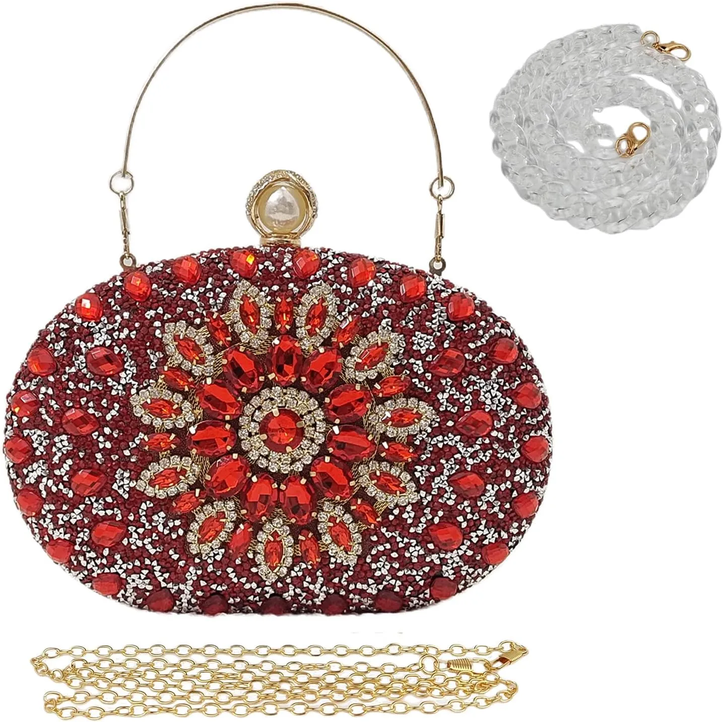 Multicolor Rhinestone Women Evening Clutch Purse Bridal Sparkly Diamond Bag Crystal Handbags Prom Wedding Cocktail Purse