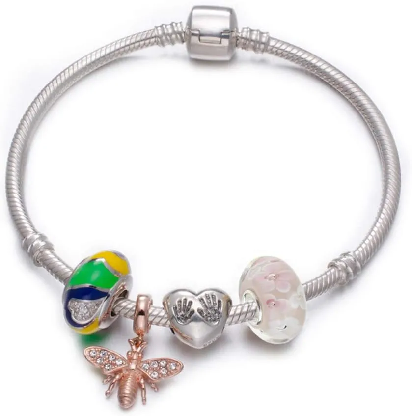Murano Glass Charms Authentic 925 Sterling Silver Charms Core Red Flower Pink Love Heart White Yellow Glass Beads fit Pandora Style Bracelet for Women Wife Anniversary DIY Gift