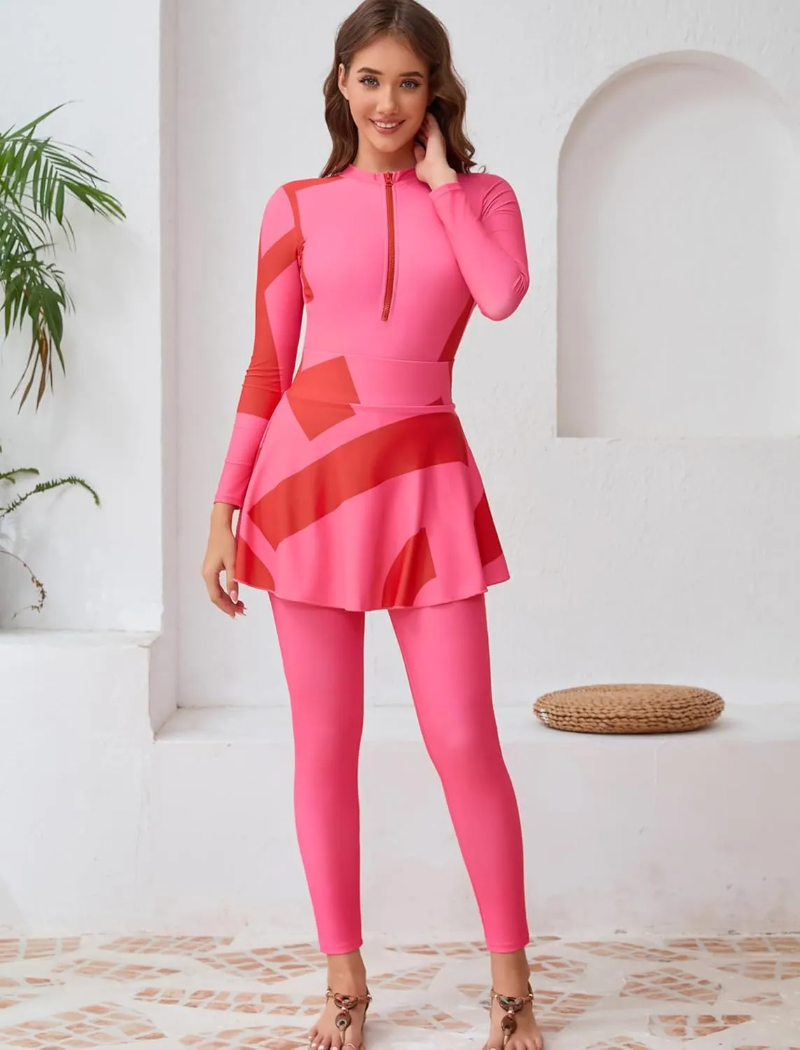 Muslim Swimsuits for Women Rash Guard Long Sleeves Swimming Suit Surfing Bathing Suit Wetsuit Burkini Swimwear