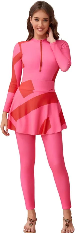Muslim Swimsuits for Women Rash Guard Long Sleeves Swimming Suit Surfing Bathing Suit Wetsuit Burkini Swimwear