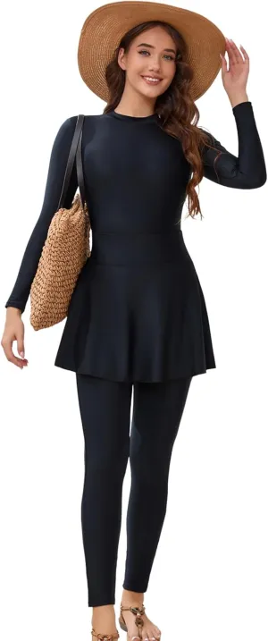 Muslim Swimsuits for Women Rash Guard Long Sleeves Swimming Suit Surfing Bathing Suit Wetsuit Burkini Swimwear