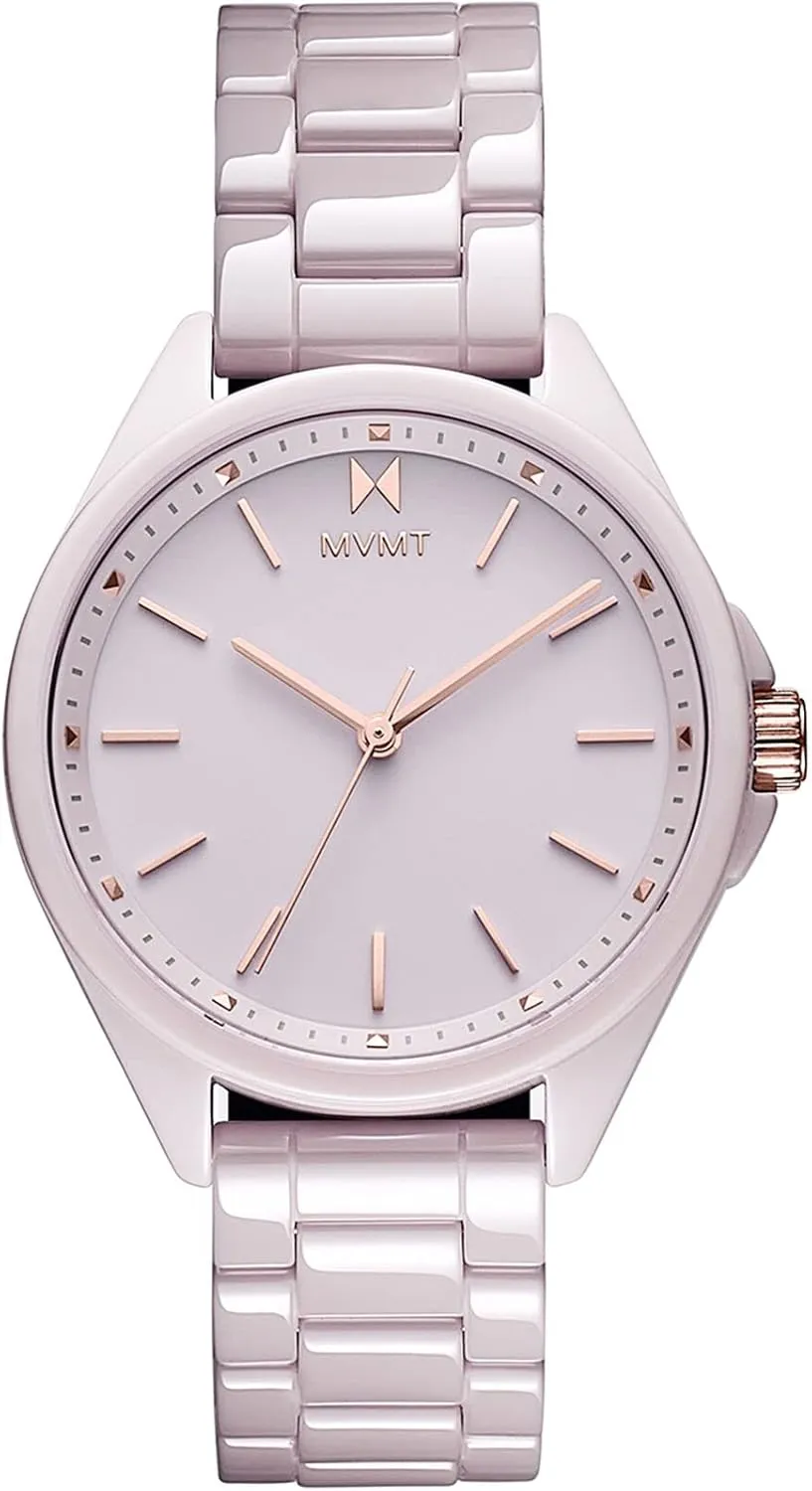 MVMT Coronada Ceramic Women’s Wristwatch - Analog Watch for Women - Water-Resistant 3 ATM/30 Meters Minimalist Women’s Watch - Small, Metal Watch with Interchangeable Bands - 36mm