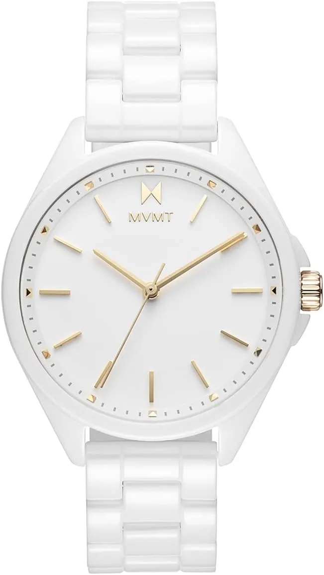 MVMT Coronada Ceramic Women’s Wristwatch - Analog Watch for Women - Water-Resistant 3 ATM/30 Meters Minimalist Women’s Watch - Small, Metal Watch with Interchangeable Bands - 36mm