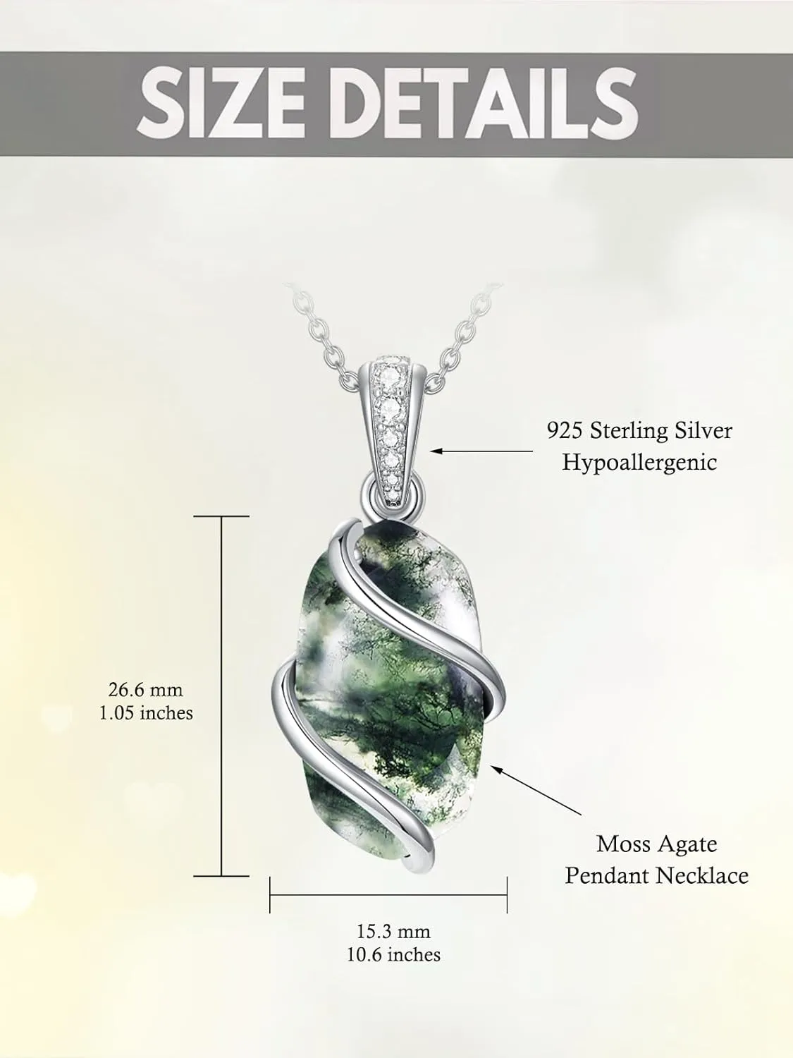 Necklace for Women 925 Sterling Silver Dainty Gemstone Pendant Fine Jewelry Mothers Day Birthday Gifts for Mom Her