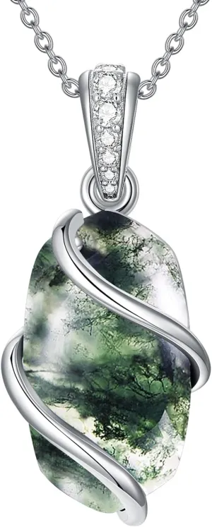Necklace for Women 925 Sterling Silver Dainty Gemstone Pendant Fine Jewelry Mothers Day Birthday Gifts for Mom Her