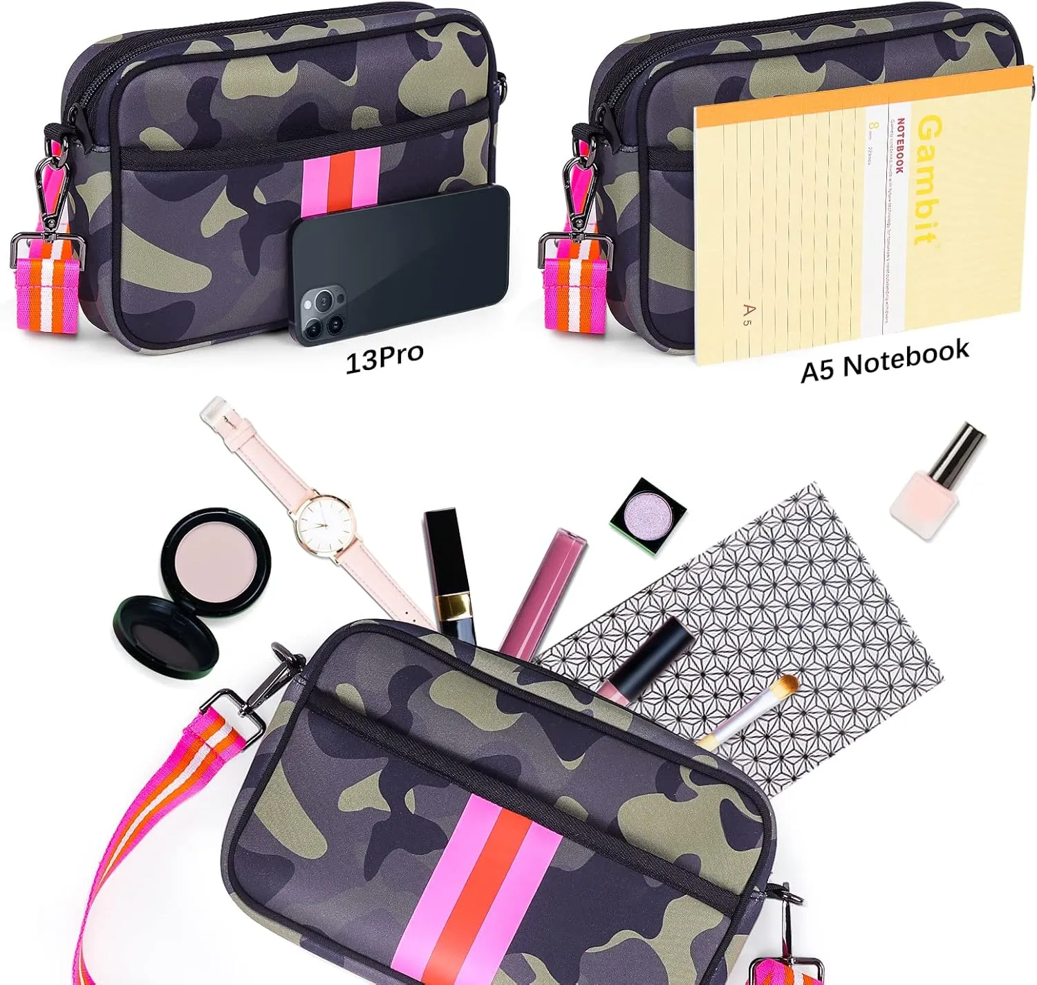 Neoprene Bag, Neoprene Crossbody Bag, Crossbody Bags For Women, Messenger Bag Neoprene Tote Bag by NIDOOT…