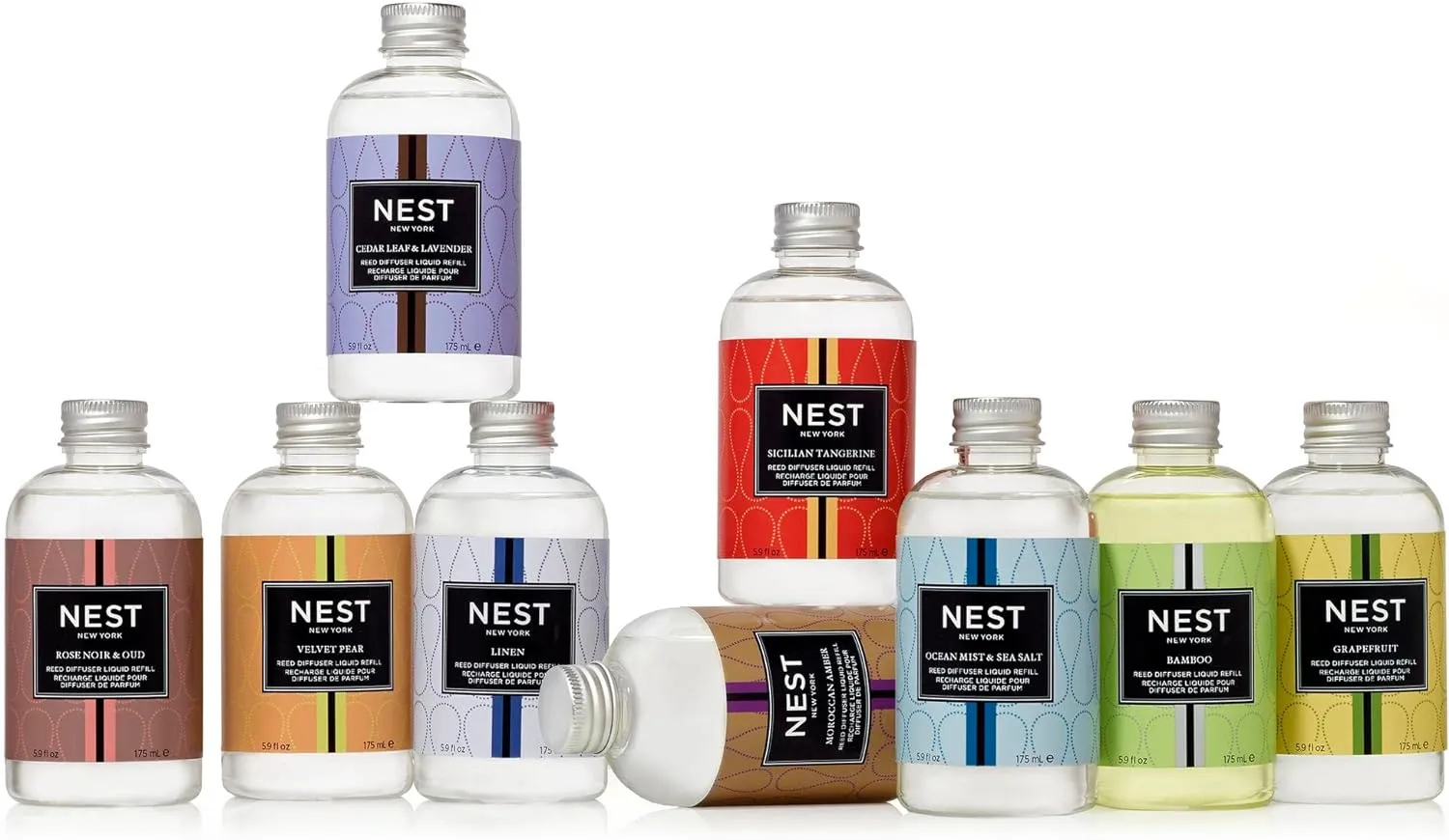 NEST New York Reed Diffuser Liquid Refill, Bamboo - 5.9 fl oz - Fragrance for Up to 90 Days - Flame Free