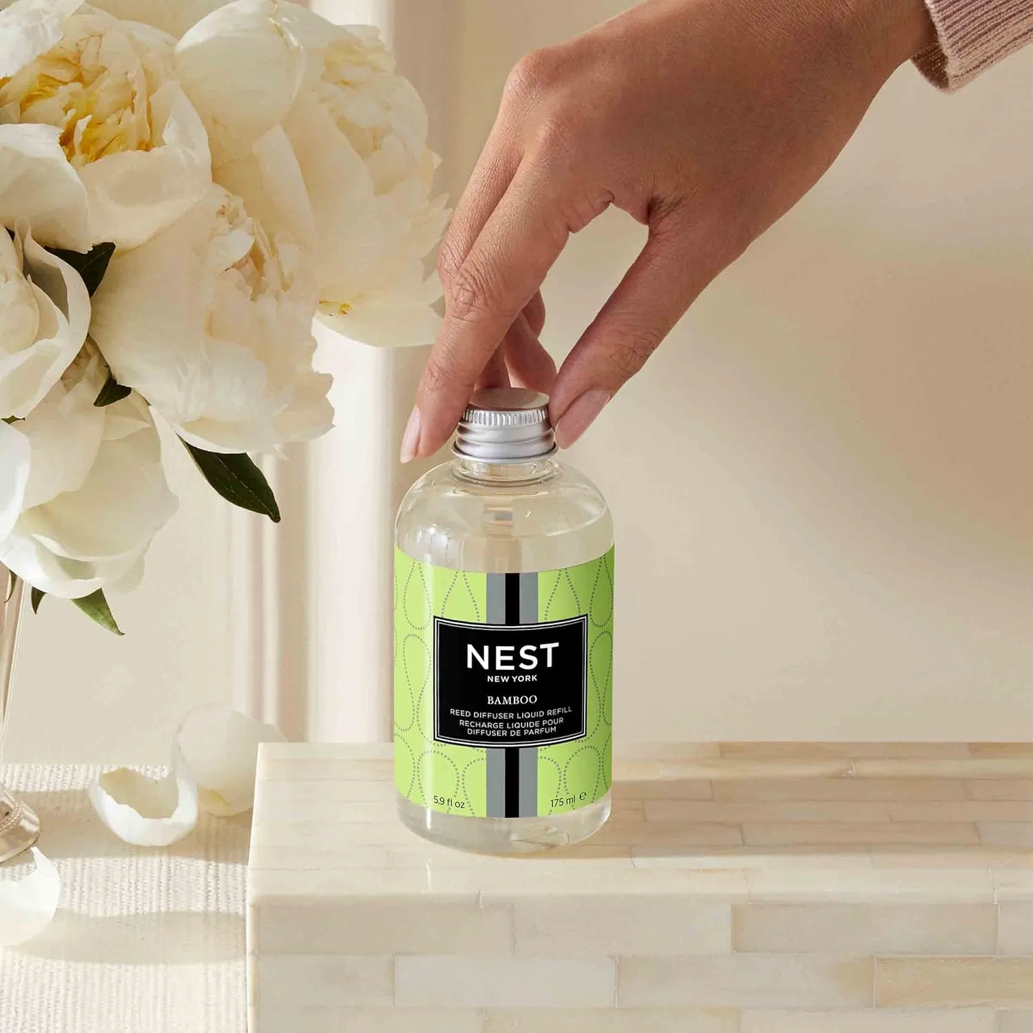 NEST New York Reed Diffuser Liquid Refill, Bamboo - 5.9 fl oz - Fragrance for Up to 90 Days - Flame Free