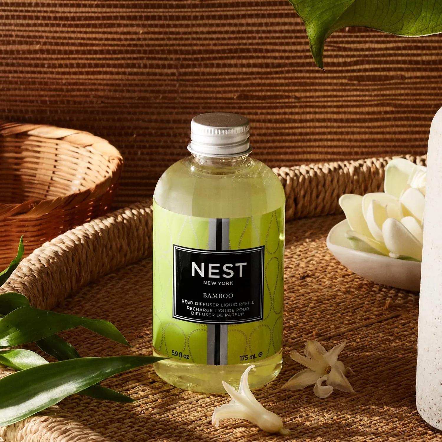 NEST New York Reed Diffuser Liquid Refill, Bamboo - 5.9 fl oz - Fragrance for Up to 90 Days - Flame Free