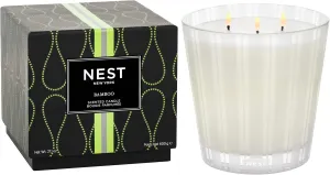 NEST New York Scented 3-Wick Candle, Bamboo - 21.2 oz - Up to 100-Hour Burn Time - Reusable Glass Vessel