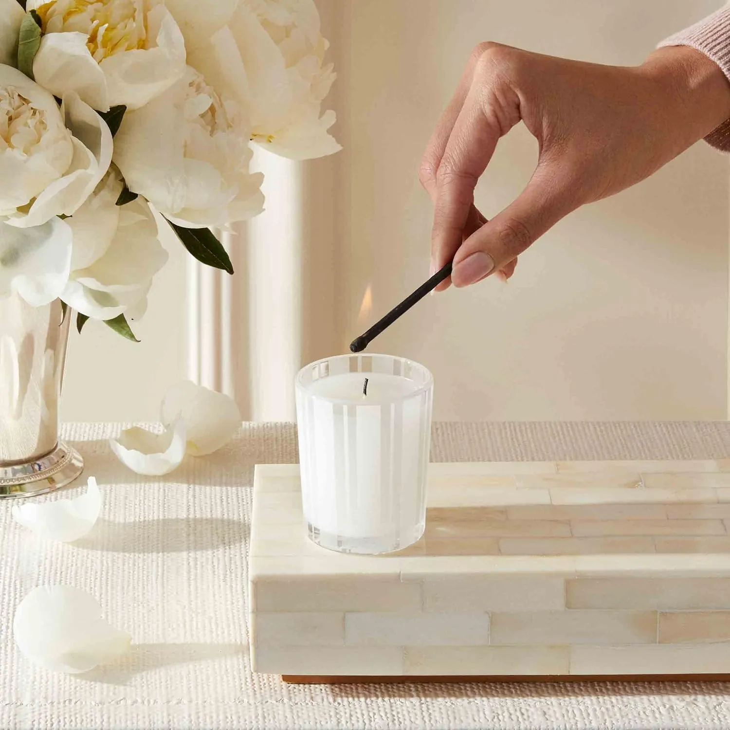 NEST New York Scented Votive Candle, Bamboo - 2 oz - Up to 28-Hour Burn Time - Reusable Glass Vessel