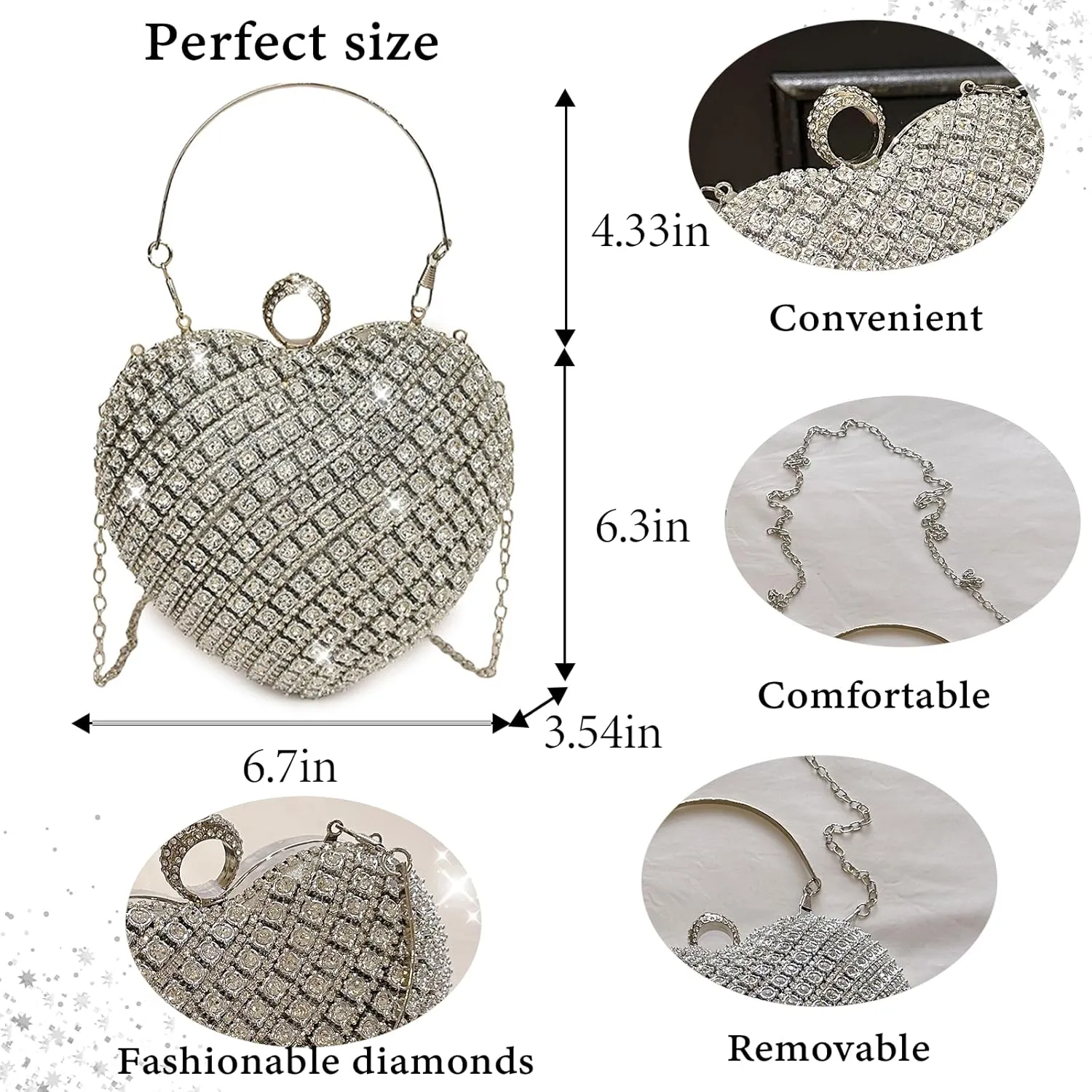 New Elegant Women's Clutch Bag with Sparkling Diamond Design - Perfect for Evening Parties and Special Occasions