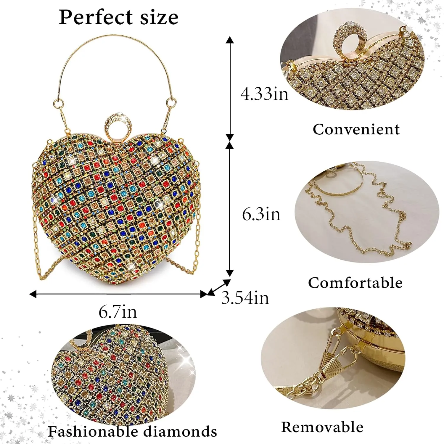 New Elegant Women's Clutch Bag with Sparkling Diamond Design - Perfect for Evening Parties and Special Occasions