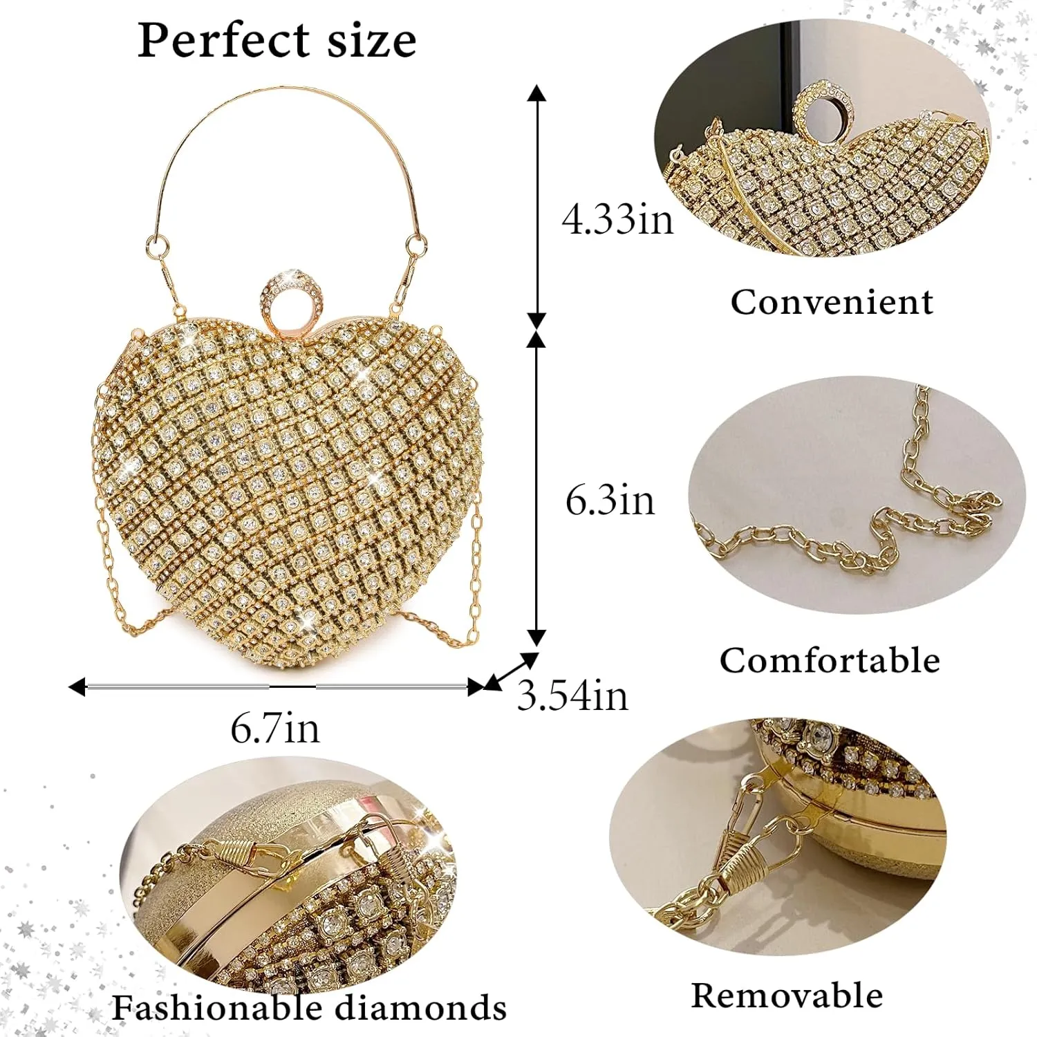 New Elegant Women's Clutch Bag with Sparkling Diamond Design - Perfect for Evening Parties and Special Occasions