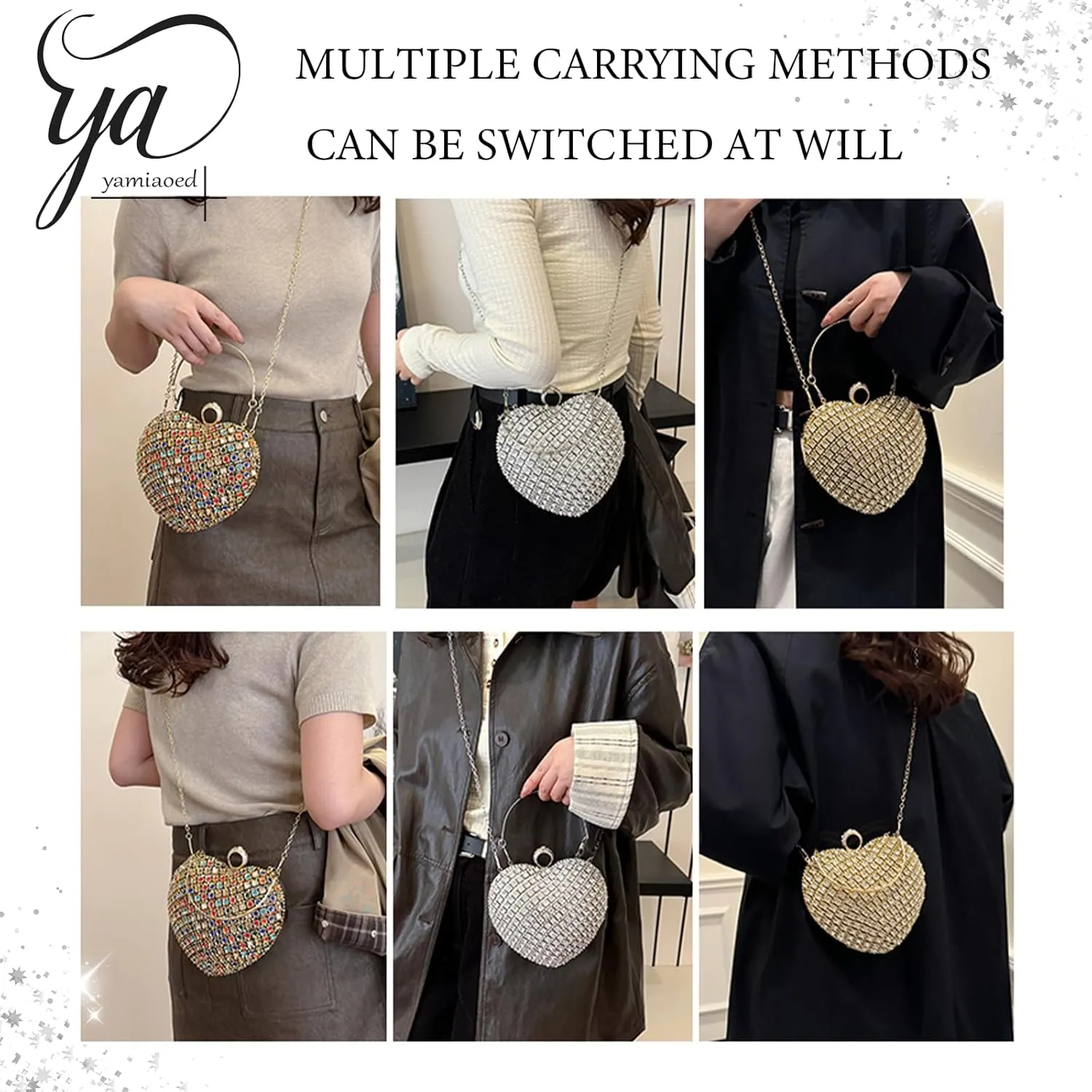 New Elegant Women's Clutch Bag with Sparkling Diamond Design - Perfect for Evening Parties and Special Occasions