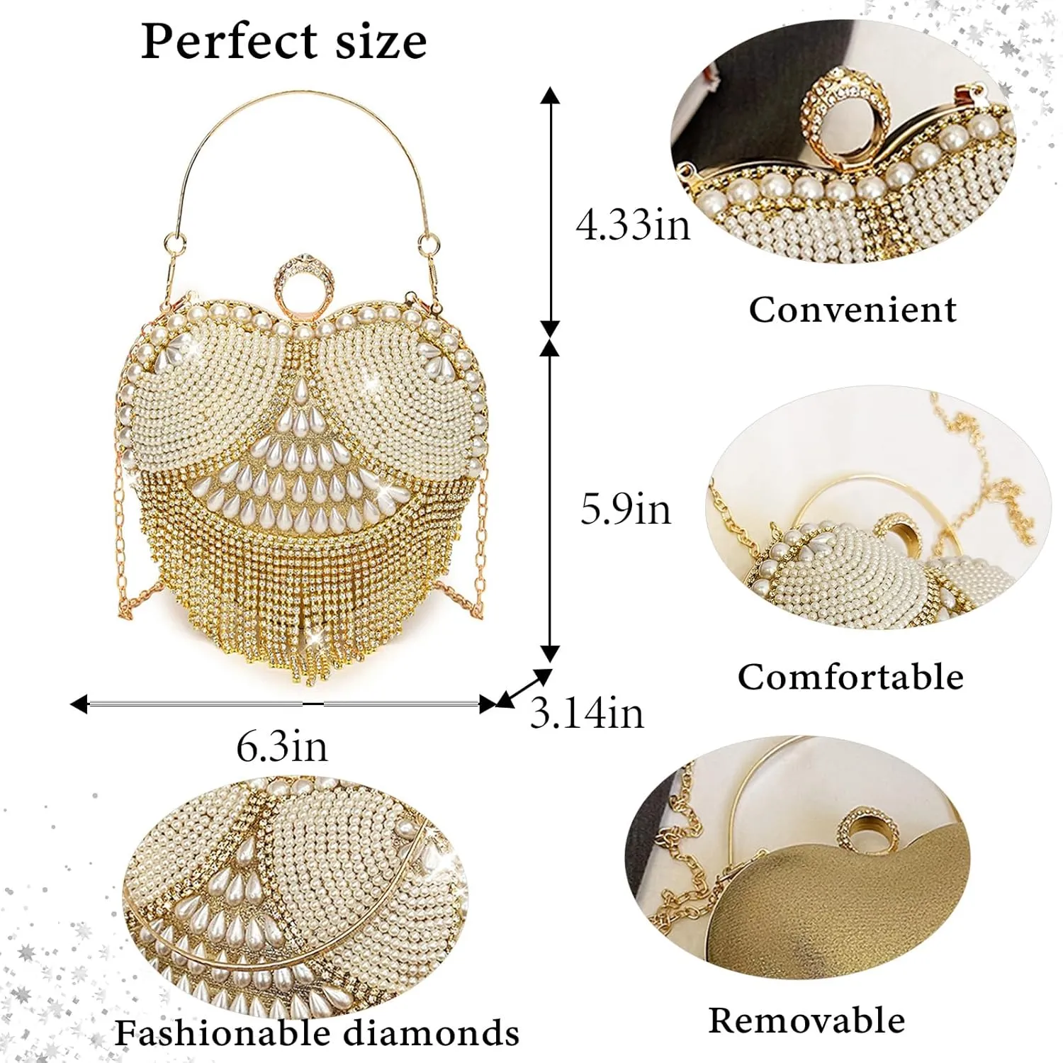 New Elegant Women's Clutch Bag with Sparkling Diamond Design - Perfect for Evening Parties and Special Occasions