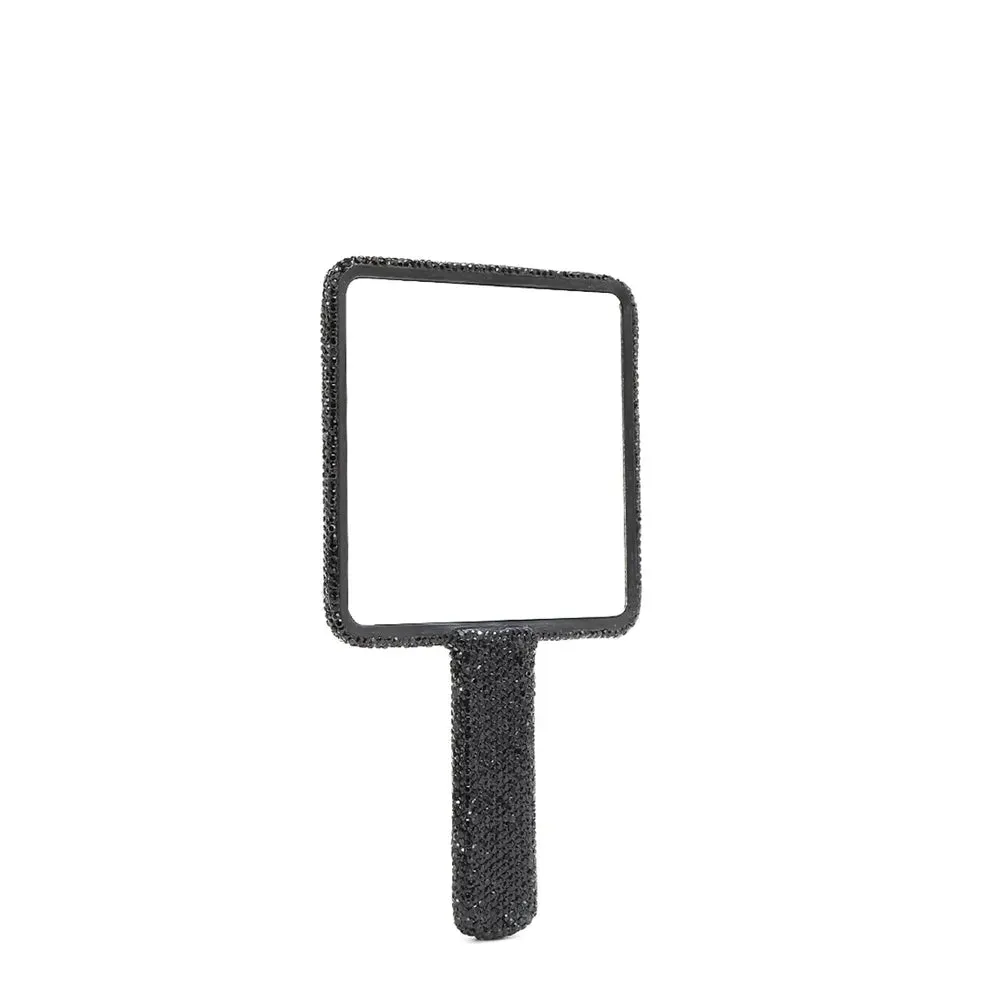 Nicole Lee USA Rhinestone-Encrusted Plastic Rectangle Hand Mirror
