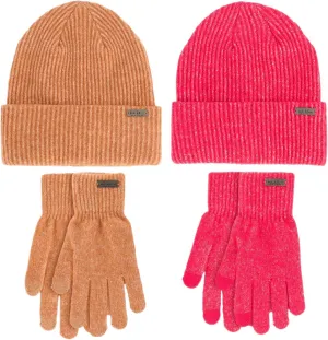 Nicole Miller New York womens Hat and Glove Set for Women Pack of 2 Winter Beanie Hats Soft & Warm Gloves Sets