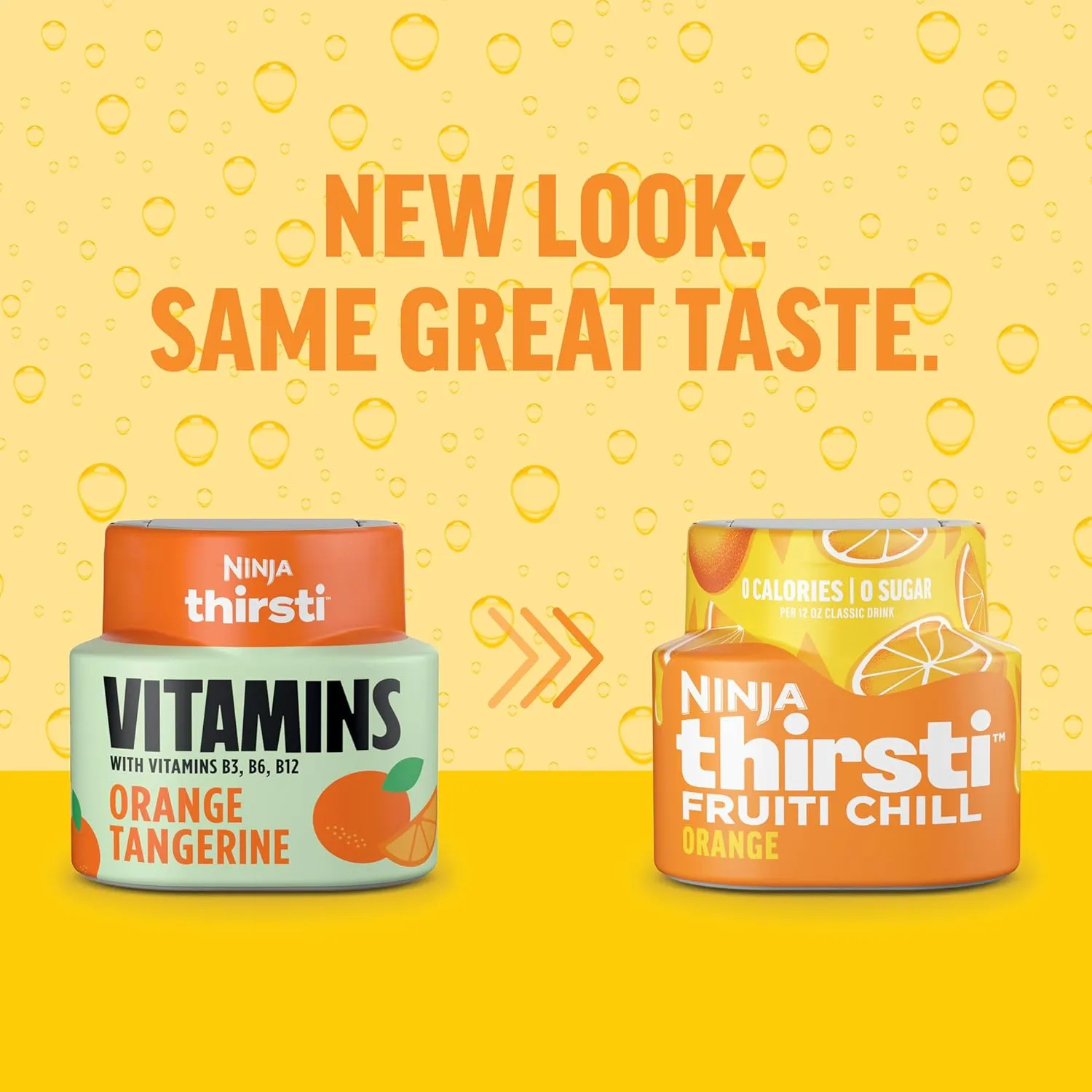 Ninja Thirsti Flavored Water Drops, FRUITI CHILL Orange, Bold Fruit Flavor, Sparkling or Still, Zero Calories, Zero Sugar, Makes 17, 12oz drinks, 3 Pack, WCFOTNGAM