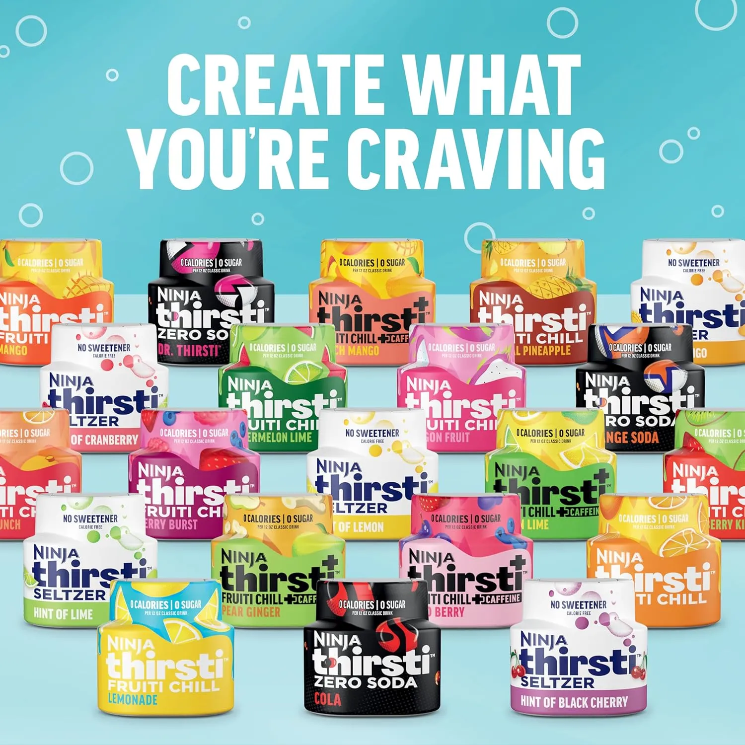 Ninja Thirsti Flavored Water Drops, FRUITI CHILL Orange, Bold Fruit Flavor, Sparkling or Still, Zero Calories, Zero Sugar, Makes 17, 12oz drinks, 3 Pack, WCFOTNGAM