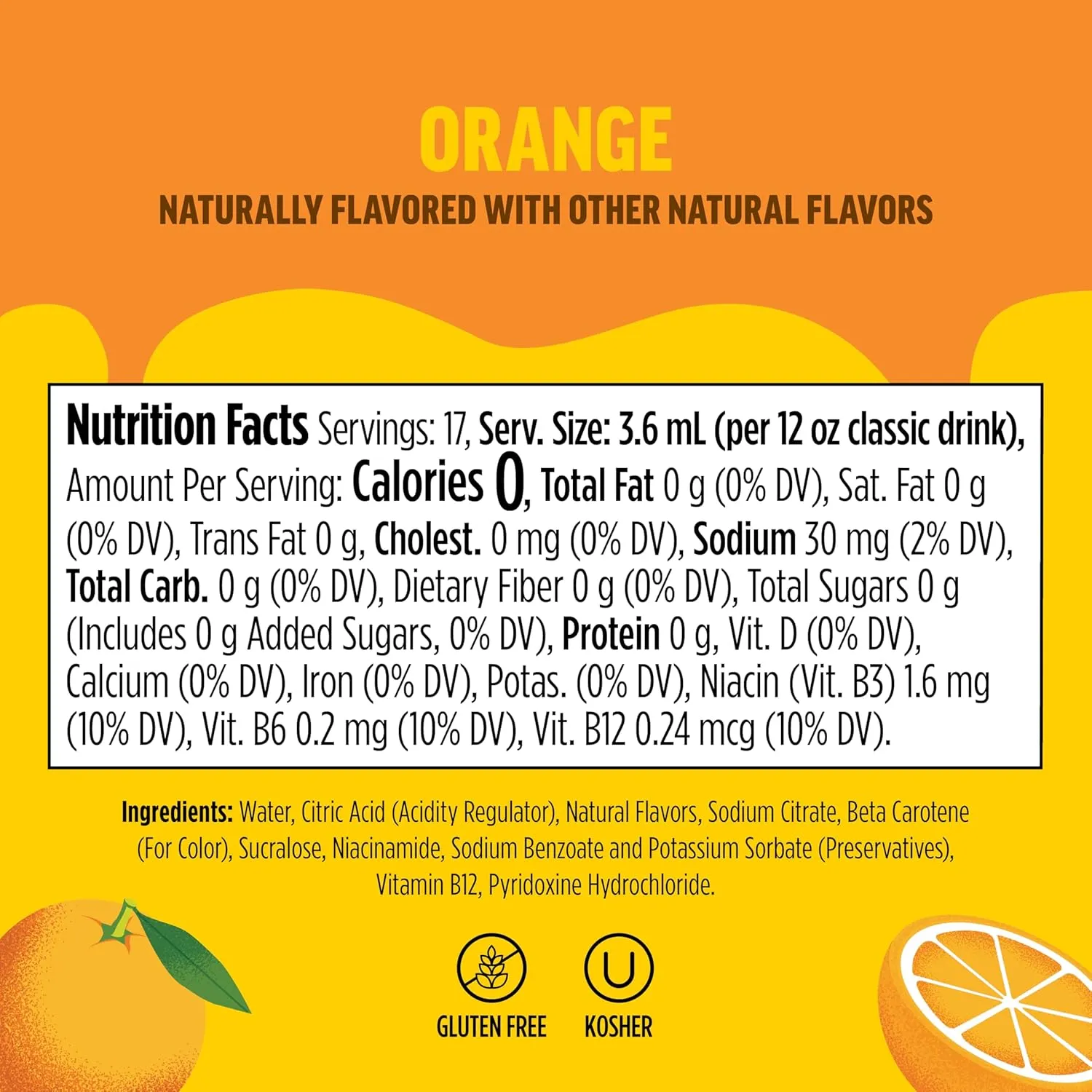 Ninja Thirsti Flavored Water Drops, FRUITI CHILL Orange, Bold Fruit Flavor, Sparkling or Still, Zero Calories, Zero Sugar, Makes 17, 12oz drinks, 3 Pack, WCFOTNGAM