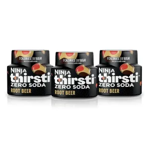 Ninja Thirsti Flavored Water Drops, ZERO SODA Root Beer, Classic Soda Flavors, Sparkling or Still, Zero Calories, Zero Sugar, Makes 17, 12oz drinks, 3 Pack, WCFRTBRAM