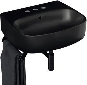 Nolita 5342.03 Nolita 27-5/8" Rectangular Ceramic Vessel or Wall Mounted Bathroom Sink with Overflow and 3 Faucet Holes at 8" Centers - Matte Black