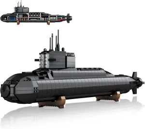 NUTCRACKER Nuclear Submarine Building Set for Adult - Military Submarine Building Model with Light, Battleship Toy Building Set, Easter Birthday Gifts for Men Teens Boys 14  (1498 Pieces)