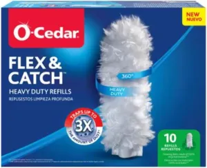 O-Cedar Flex & Catch Heavy Duty Dusting Refills (10 Count) | Disposable Duster Refill with Cleaning Fibers Made of 100% Recycled Materials | Traps 3X More Dust Than Traditional Feather Duster