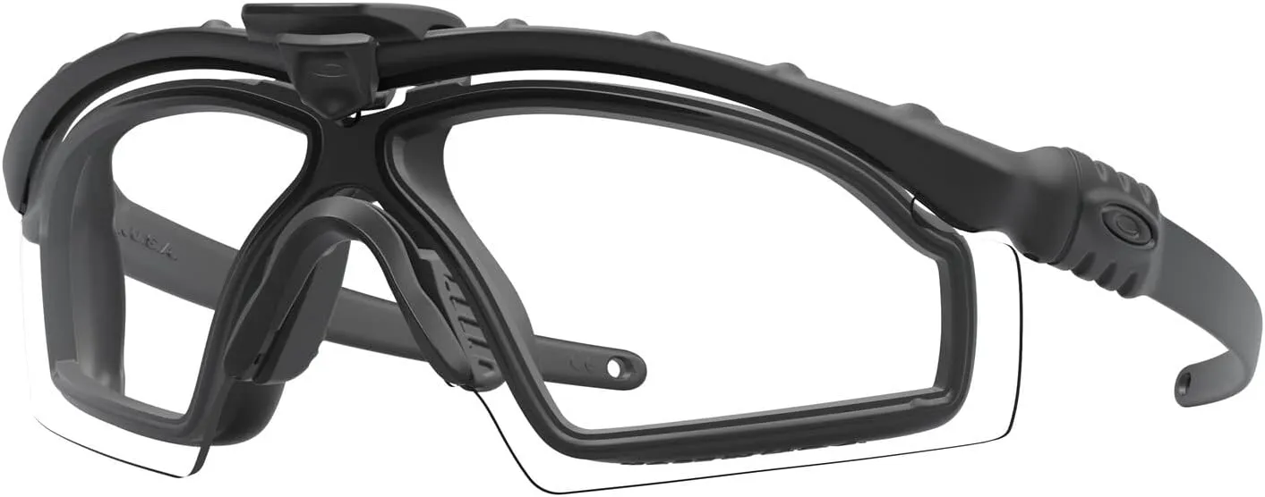 Oakley OO9146 Sunglasses Bundle: OO 9146 SI BALLISTIC M FRAME 3.0 914651 Matte Black and Large Black leash Accessory kit