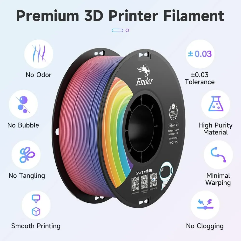 Official 3D Printer Filament Ender PLA Pro Filament, Creality PLA  3D Printing Filament, Durable and Resistant, Smooth, Overhang Performance Dimensional Accuracy  /-0.02mm, 2.2lbs/Spool