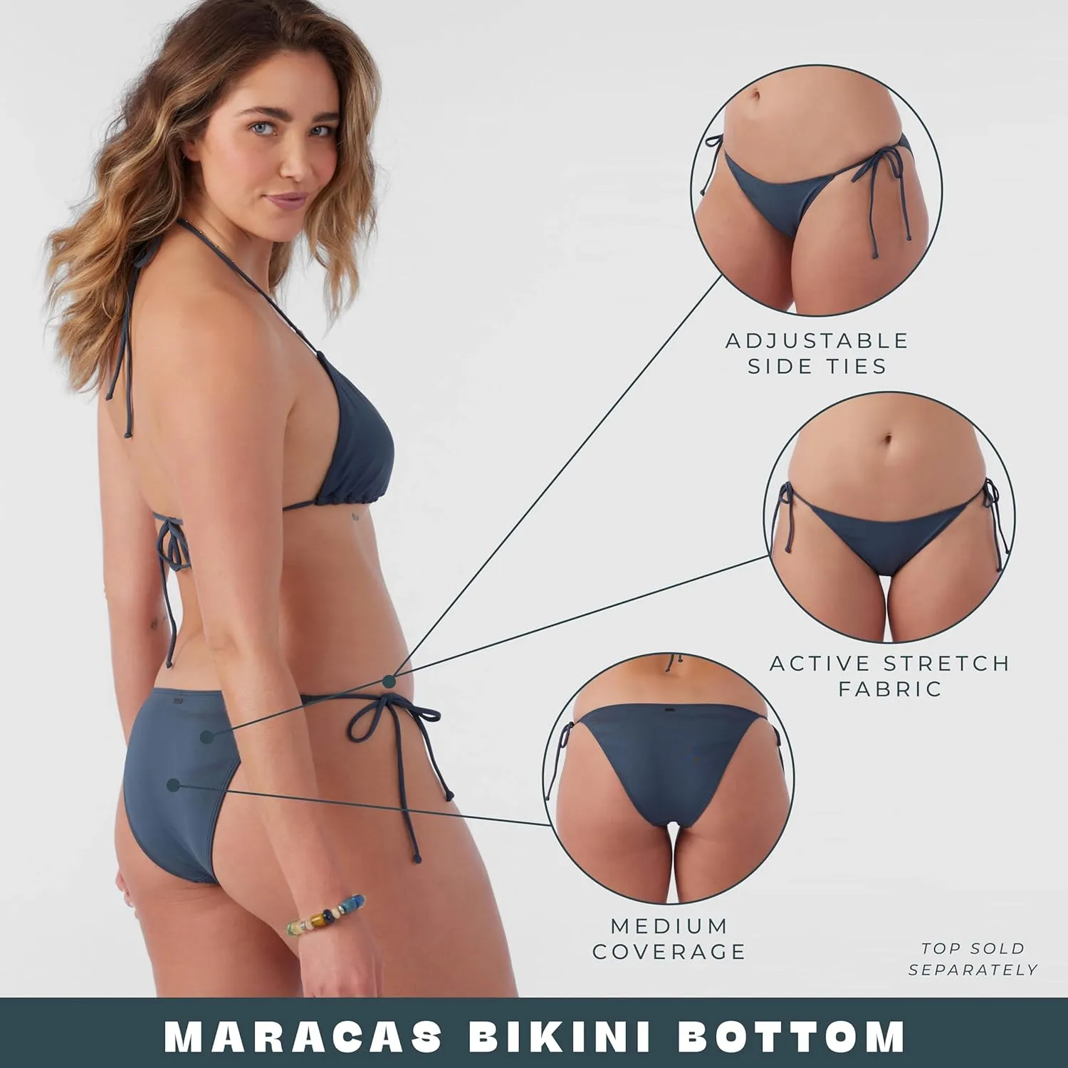 O'NEILL Maracas Bikini Bottoms for Women, Premium Womens Bikini Bottoms for Beach and Pool, Durable Swimwear with Coverage