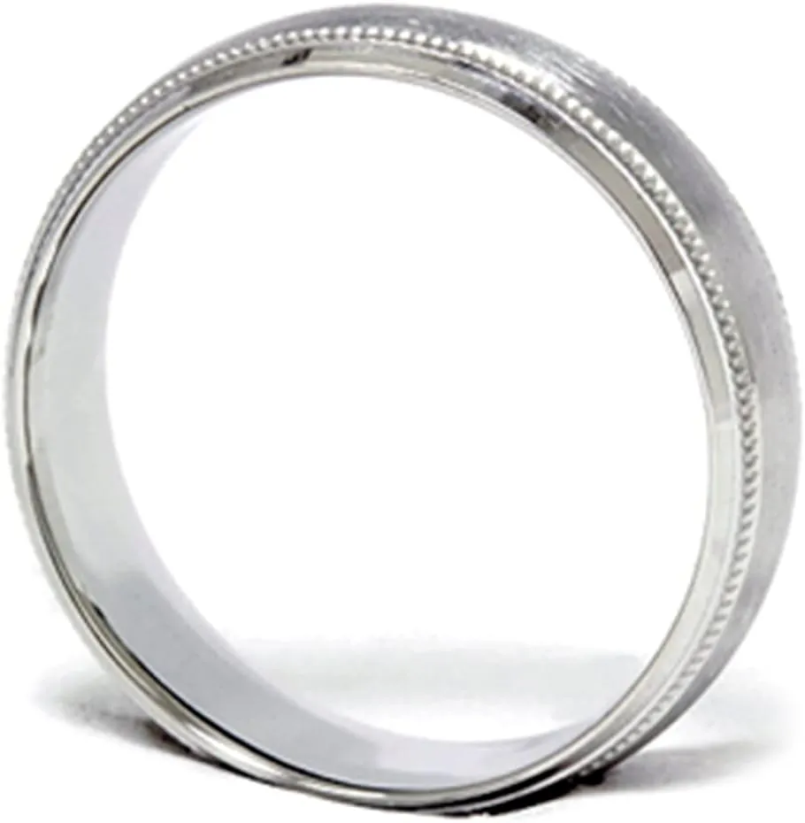 P3 POMPEII3 Mens 6mm Platinum Wedding Band Brushed Comfort Fit Ring