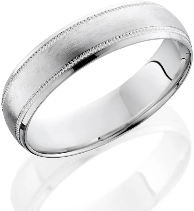 P3 POMPEII3 Mens 6mm Platinum Wedding Band Brushed Comfort Fit Ring