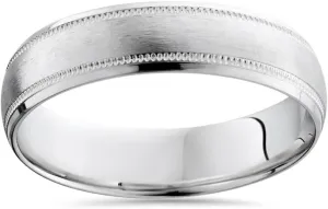 P3 POMPEII3 Mens 6mm Platinum Wedding Band Brushed Comfort Fit Ring