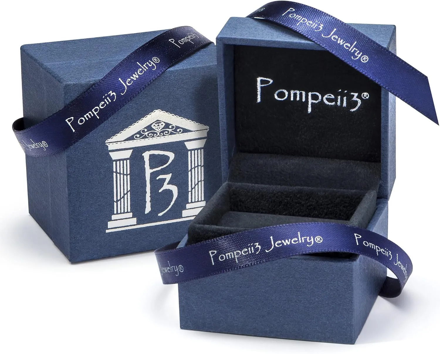 P3 POMPEII3 Pompeii 1 Ct T.W. Blue & White Diamond Mens Wedding Ring 5-Stone Anniversary White Gold