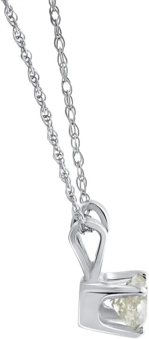 P3 POMPEII3 Pompeii 1/2 ctw Diamond Solitaire Necklace & Studs Earrings Set 14K White Gold