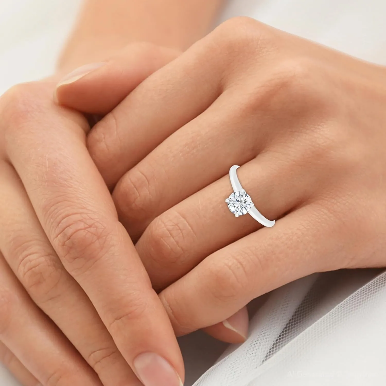 P3 POMPEII3 Pompeii 1/5ct Lab Grown Diamond Solitaire Engagement Ring 14K White Gold (((G-H)),SI(1)-SI(2))