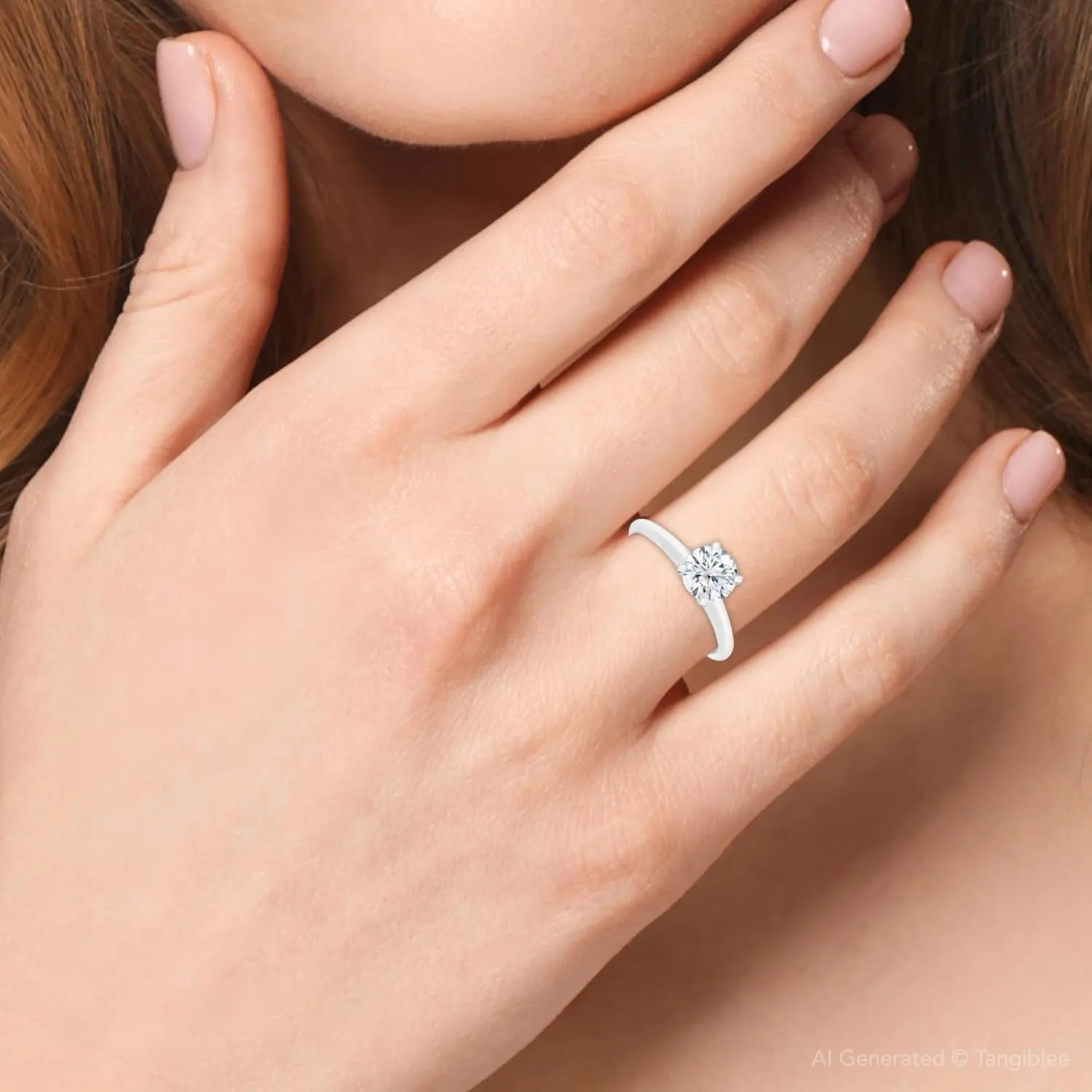 P3 POMPEII3 Pompeii 1/5ct Lab Grown Diamond Solitaire Engagement Ring 14K White Gold (((G-H)),SI(1)-SI(2))